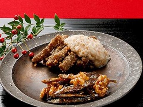 たたきごぼうのごまとろろがけ